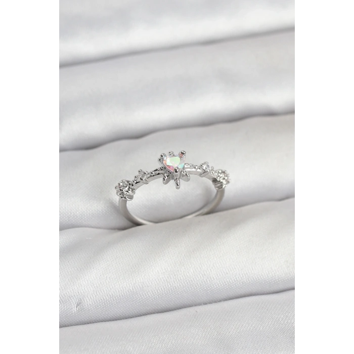 Gümüş Renk Pirinç Yıldız Model Kadın Yüzük - TJ-BYK3912