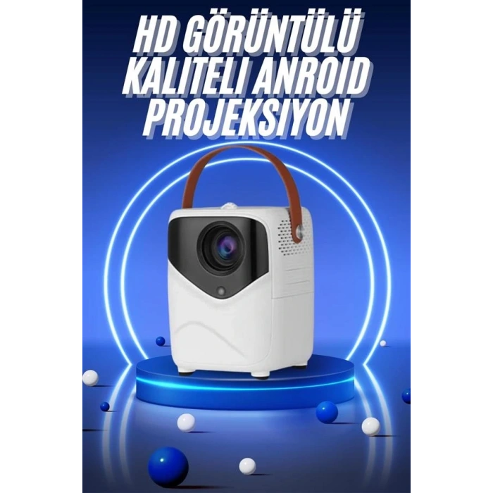 HD Ayaklı Portatif Projeksiyon Cihazı Bluetooth Wifi Akıllı Android İşlemcili