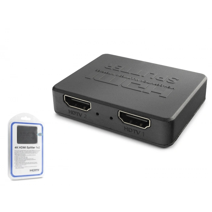 Hdmi Splitter 4K 1 In 2 Out + Usb Güç Kablosu - Siyah HDX1371