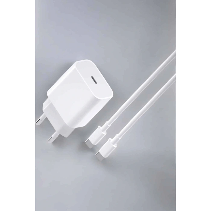 İOS Uyumlu Type-C Girişli Hızlı Şarj 15/15 Pro Max Adaptör ve Kablosu