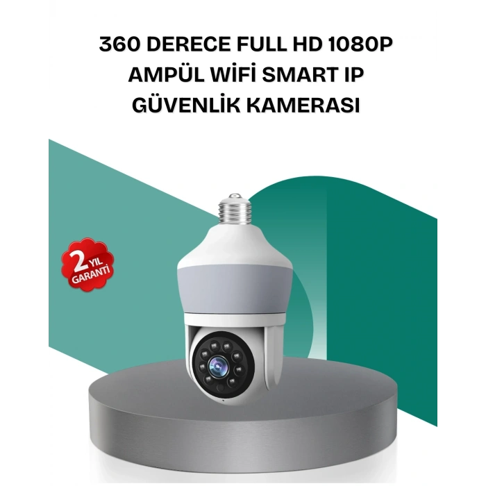 Kablosuz 360° Döner Başlıklı Full HD Güvenlik Kamerası
