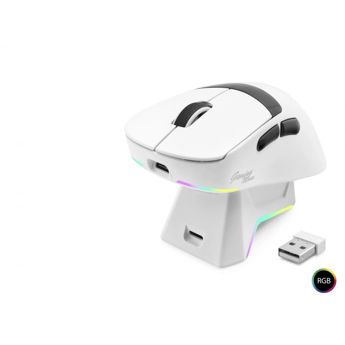 Kablosuz Gaming Rgb Mouse Şarj Standlı - Beyaz MF1216W