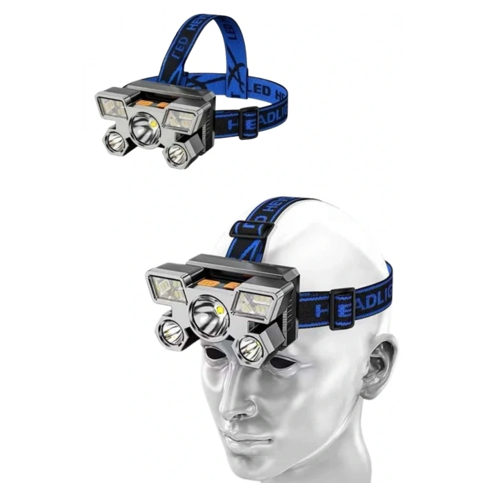 Kafa Lambası 800 Lümen 4 Mod Yüksek Işık Flaşörlü Şarjlı Led Lamba