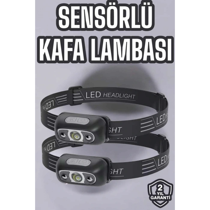 Kafa Lambası Kamp Lambası Led Işık Şarjlı Ayarlanabilir