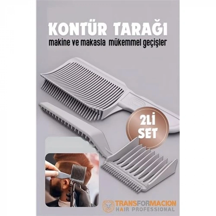 Kuaför Berber Kisli Kontur Kesim Tarağı 2 li SET