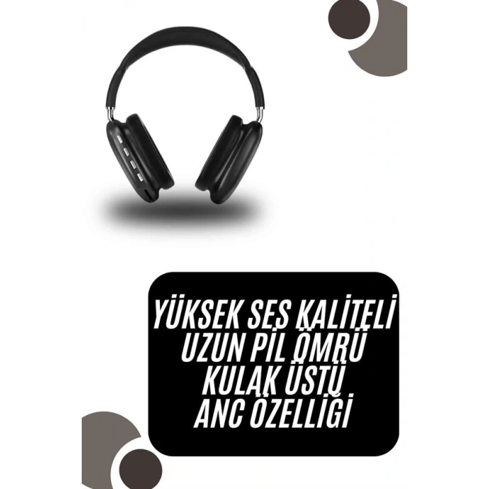 Kulak Üstü Kablosuz Bluetooth Kulaklık Yumuşak Süngerli SD Kart Girişli