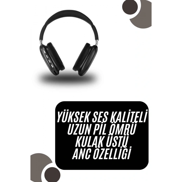Kulak Üstü Kablosuz Bluetooth Kulaklık Yumuşak Süngerli SD Kart Girişli