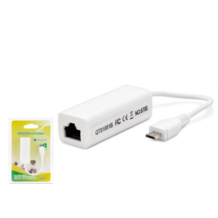 Micro Usb 2.0 Ethernet Adaptör 10/100 Mbps - Beyaz HDX5271