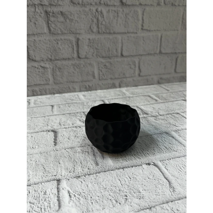 Mini Siyah Dekoratif Saksı 5 cm Modern Masaüstü Bitki Saksısı