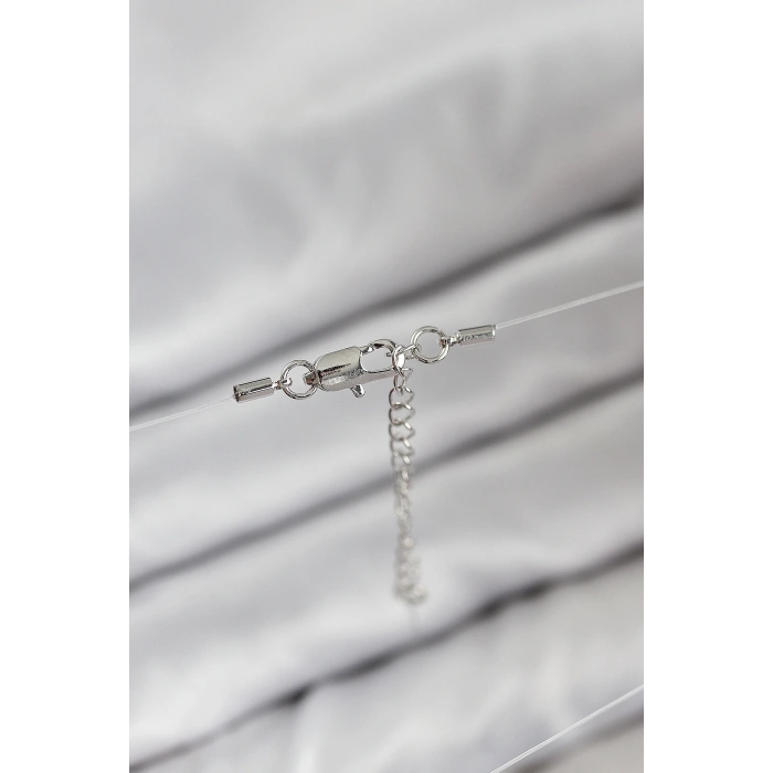 Misineli Topcuk Model Gümüş Renk Hayalet Kolye