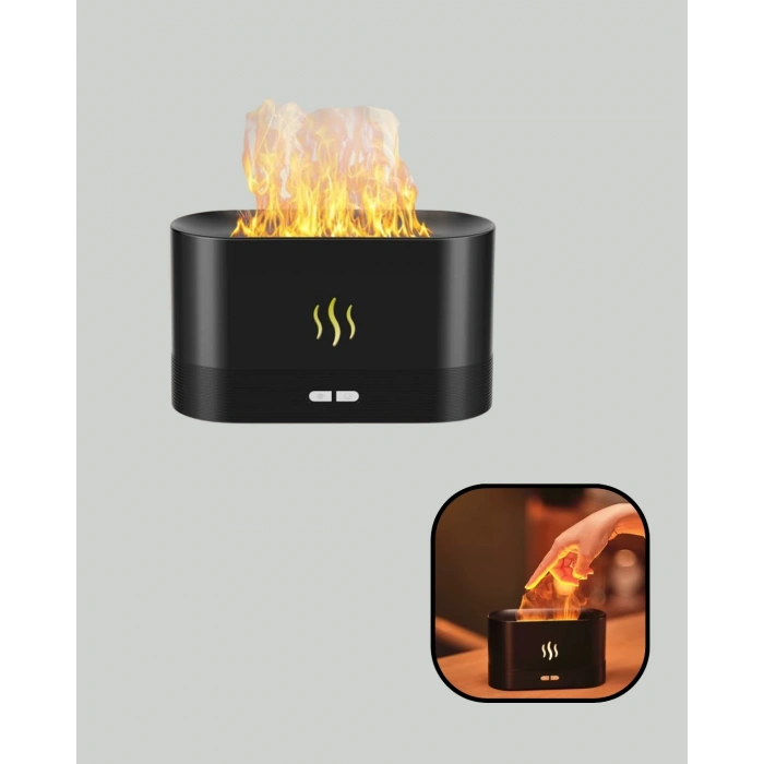 Modern Tasarımlı Alev Efektli LED Aromaterapi Ha Nemlendirici