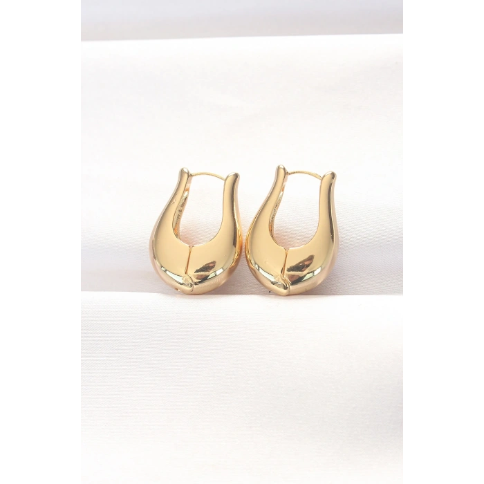 Pirinç Gold Renk Bombeli Küpe