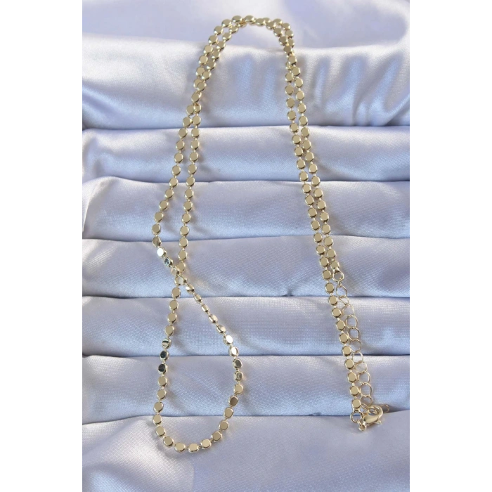 Pirinç Gold Renk Parçalı Ezme Kolye