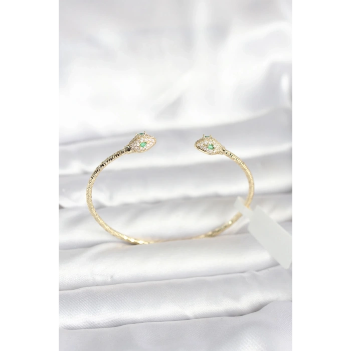 Pirinç Gold Renk Yılan Model Bileklik