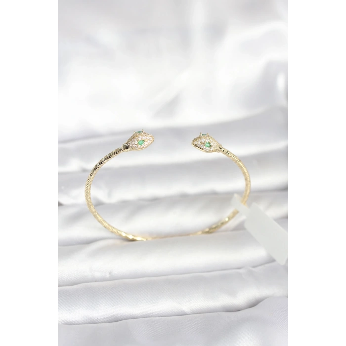Pirinç Gold Renk Yılan Model Bileklik - TJ-BB8088