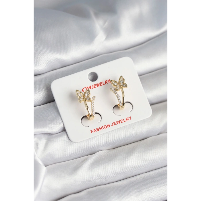 Pirinç Gold Renk Zirkon Taşlı Model Kadın Yüzük - TJ-BKP11248