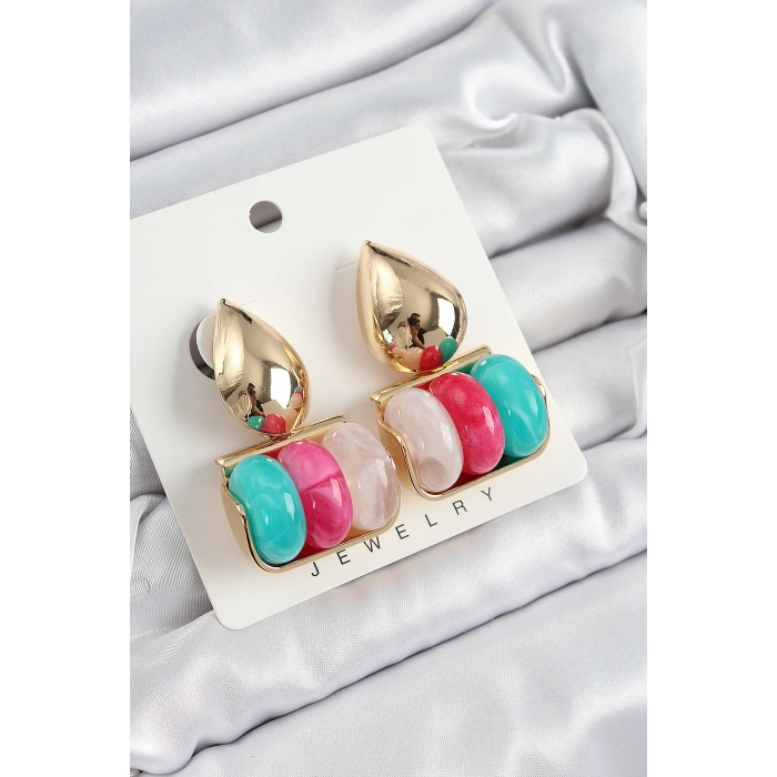 Pirinç Karışık Renk Vintage Model Kadın Küpe - TJ-BKP10863