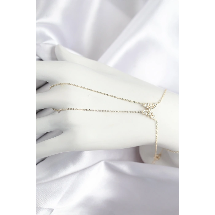 Pirinç Zirkon Taşlı Model Gold Renk Şahmeran - TJ-SN717