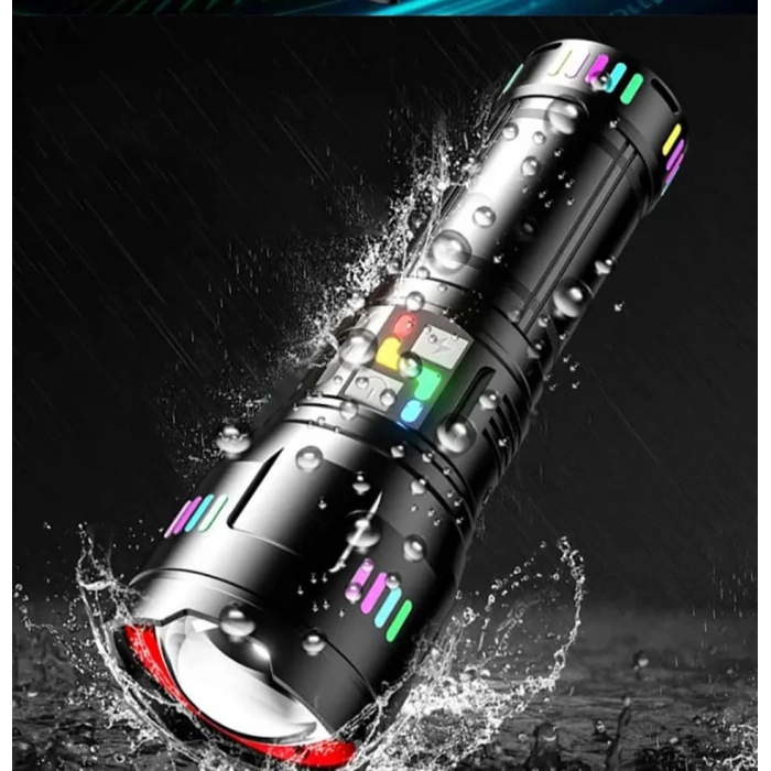 Pro F-3002 Alüminyum TG LED Gece Şeritli Type-C Şarjlı El Feneri