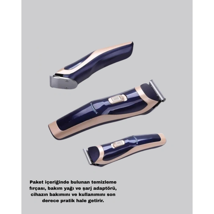 Profesyonel Şarjlı Saç ve Sakal Kesme Makinesi – Unisex, 12 mm Ayarlanabilir Başlık