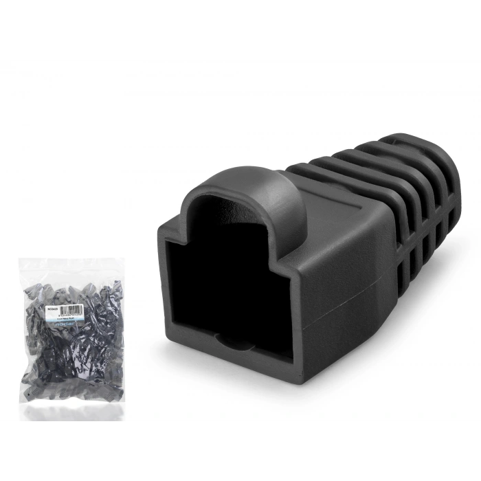 Rj45 Konnektör Papuç - 100 Adet Siyah / Ekonomik Poşet Paket ND2429