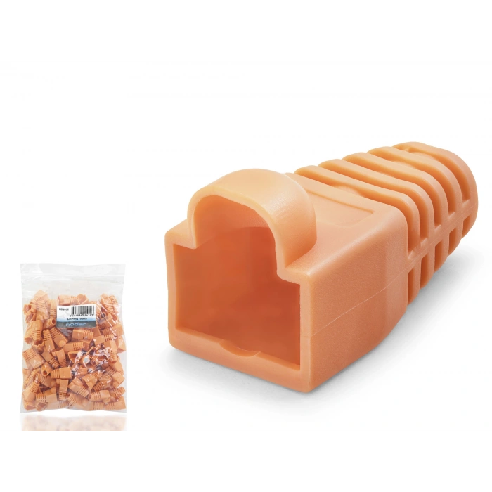 Rj45 Konnektör Papuç - 100 Adet Turuncu / Ekonomik Poşet Paket ND2432