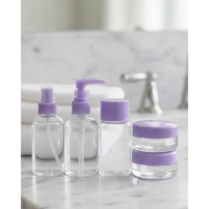 Seyahat İçin 5’li Şeffaf Kozmetik Şişe Seti 30 ml