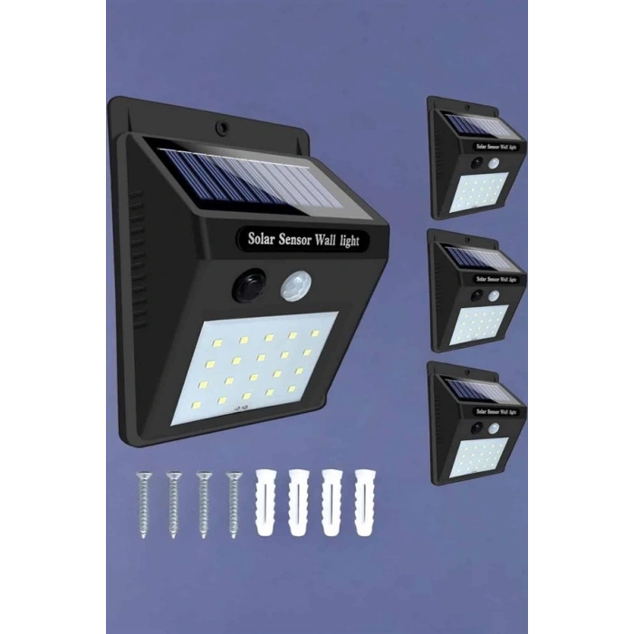 Solar Lamba Giriş, Bahçe Yol lu Hareket Sensörlü Led Parlak Gece Su Geçirmez