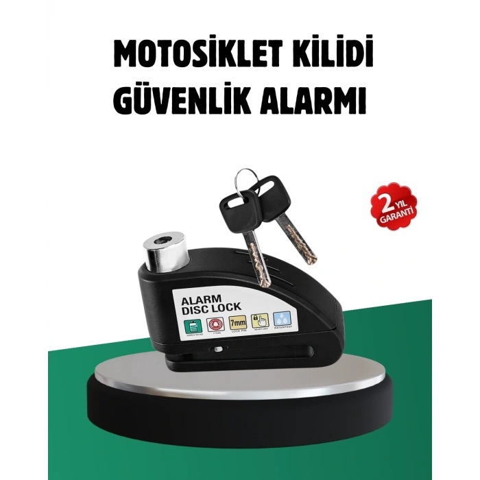 Titreşim Sensörlü Alarm Disk Kilidi Motosiklet Scooter Bisiklet