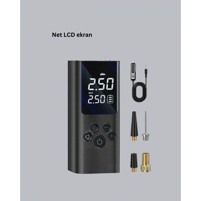 USB Şarjlı Taşınabilir Ha Kompresörü Dijital Ekranlı
