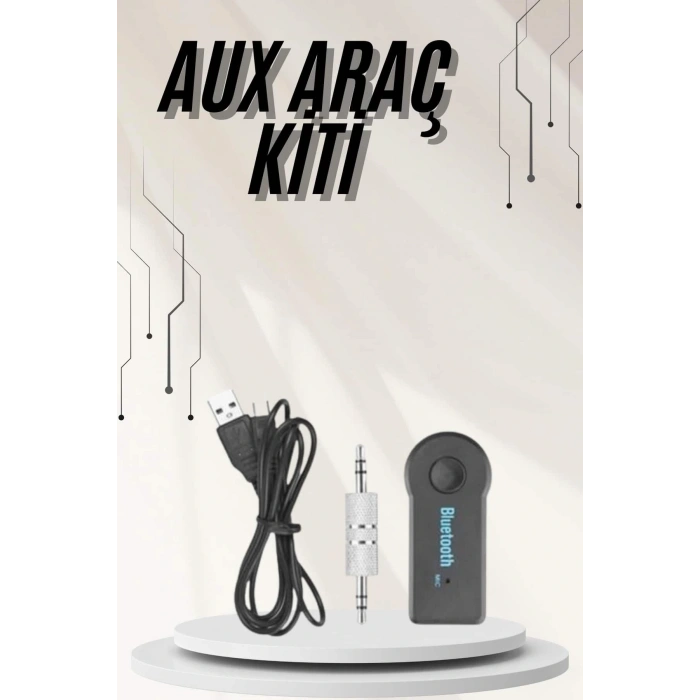 Yeni Nesil Bluetooth Aux Araç Kiti Siyah TV Tablet Telefon Araç Araba