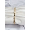 14K Gold Renk Kaplama Burgu Zincir Model CM Kadın Bileklik - TJ-BB8135