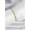 14K Gold Renk Kaplama Zirkon Taşlı CM Kadın Bileklik - TJ-BB8123
