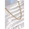 316L Çelik Gold Renk Burgu Zincir Model Kadın Kolye - TJ-BKO8446