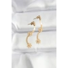 316L Çelik Gold Renk İtalyan Zincir Papatya Küpe - TJ-BKP8801