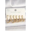 316L Çelik Gold Renk Kalp Model Kadın Küpe Seti - TJ-BKP10356