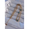 316L Çelik Gold Renk Nazar Boncuk Model Kolye - TJ-BKO8947