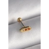 316L Çelik Gold Renk Turuncu Zirkon Taşlı Tragus Piercing - TJ-PR1284