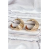 316L Çelik Gold Renk Yarım Halka Model Kadın Küpe - TJ-BKP11502