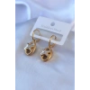 316L Çelik Gold Renk Zirkon Taş Detay Kadın Küpe - TJ-BKP7765