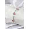 316L Çelik Gümüş Renk Pembe Baby Boy Yonca Kadın Bileklik - TJ-BB7947