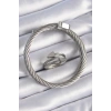 316L Çelik Gümüş Renk Sarmal Model Erkek Bileklik Yüzük Kombini - TJ-EB3689