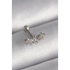 316L Çelik Gümüş Renk Zirkon Taşlı Çiçek Tragus Piercing