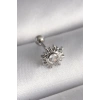 316L Çelik Gümüş Renk Zirkon Taşlı Güneş Tragus Piercing