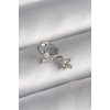 316L Çelik Gümüş Renk Zirkon Taşlı Model Sallantı Detay Tragus Piercing - TJ-PR1299