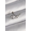 316L Çelik Gümüş Renk Zirkon Taşlı Tragus Piercing