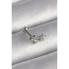 316L Çelik Gümüş Renk Zirkon Taşlı Yıldız Tragus Piercing - TJ-PR1245