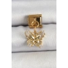 316L Çelik Sallantılı Zirkon Taşlı Model Gold Renk Nomination Charm - TJ-BC1408
