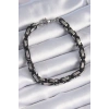 316L Çelik Siyah Gümüş Renk Kral Zincir Model Erkek Bileklik - TJ-EB3694