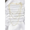 316L Çelik Zincir Gold Renk Ezme Zincir Model 3lü Kadın Kolye - TJ-BKO10789